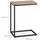 Relaxdays Beistelltisch in C-Form, HBT 60 x 30 x 45 cm, Sesseltisch zum Unterschieben, Metall & Holzoptik, schwarz/braun