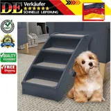 vidaXL Hundetreppe mit 4 Stufen Klappbar Dunkelgrau