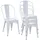 MCW Bistrostuhl Metall pulverbeschichtet weiß 4er Set
