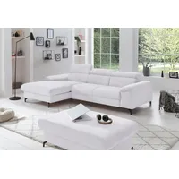 Cotta Ecksofa »Kitty L-Form«, inkl. Kopfteilverstellung, optional mit Bettfunktion u. Bettkasten weiß