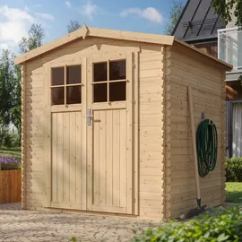 TIMBELA Gartenhaus M343F+M343G 2,16 x 1,63 m Braun