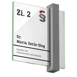 TORINO Türschild 148 | Aluminium titangrau | Echtglas | 148x148 mm | Türschild Büro | Büroschild