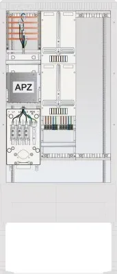 ABN SZ207ZL2502A Zähleranschlusssäule 2 ZP APZ Leerpl 5pol HLAK 25qmm Hausanschlußkasten