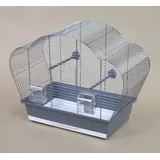M.O. Vogelkäfig Vogelkäfig Beta Chrom grau Vogelheim für Sittiche