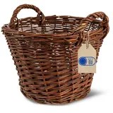 Creative Home Weidenkorb Weidenkorb mit Zwei Henkel, Perfekt für Geschenkkorb Kaminkorb Ø 35 cm