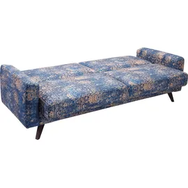 exxpo - sofa fashion 3-Sitzer EXXPO - SOFA FASHION "Side, toller Sitz- & Liegekomfort, Schlafsofa. Breite 222cm. hoher Fuß", blau, B:222cm H:89cm T:93cm, Sofas, mit Schlaffunktion, Bettkasten und hohe Holzfüße, Solitärmöbel