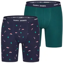 Happy Shorts 2er-Set Boxershorts dunkelblau / petrol L