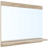[en.casa] Spiegel, Badezimmerspiegel Krildihana mit Ablage 60 x 50 x 12 cm Eicheoptik
