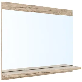 [en.casa] Spiegel, Badezimmerspiegel Krildihana mit Ablage 60 x 50 x 12 cm Eicheoptik