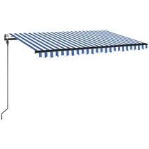 vidaXL LED Automatische Markise 450 x 300 cm blau/weiß inkl. Windsensor 3069131
