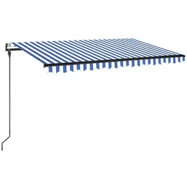 vidaXL LED Automatische Markise 450 x 300 cm blau/weiß inkl. Windsensor 3069131