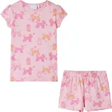 vidaXL Kinderpyjama mit Kurzen Ärmeln Hellrosa 92