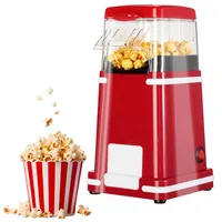cozary Popcornmaschine, 1200W Popcorn Maker mit Heißluft für fettfreies Popcorn, mit Messbecher, Retro-Design, ideal für Kinoabende, Partys,Weihnachten(230V, 80cm Kabel)