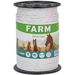Weidezaun Seil 190m, 6mm, 6x 0,20 Niro, weiß