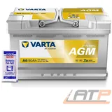 VARTA AUTOBATTERIE 12V 80Ah STARTER 800A STARTER A6 + 10g BATTERIE-POL-FETT