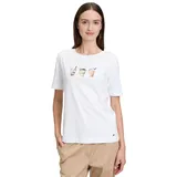 Betty & Co Damen Casual-Shirt mit Strass L, White/Mint - L