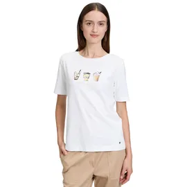 Betty & Co Damen Casual-Shirt mit Strass L, White/Mint - L