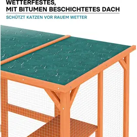 Wiltec Freilaufgehege Katzen 168 x 82 x 166,5 cm Braun/Schwarz