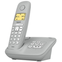 Gigaset A280A Schnurloses DECT-Telefon (Mobilteile: 1, mit Anrufbeantworter, hörgerätekompatibel) grau|silberfarben