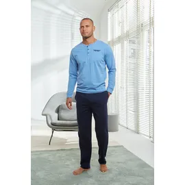 AUTHENTIC LE JOGGER Pyjama in blau-meliert-marine, | Gr. 48/50,