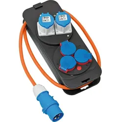 Camping-Stromstation mit CEE Stecker + 2x CEE-Steckdose + 3x Schuko-Steckdose