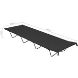 vidaXL Oxford Campingbett 180x60x19 Cm - Black - One Size