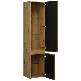 Burgbad Lin20 Hochschrank wandhängend mit 2 Türen, rechts, 400x345x1760mm, HSPC040RF5353, Farbe: Eiche Dekor Urban