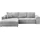 bromarkt Ecksofa PABLO Schlaffunktion Bettkasten L-Form 294x185x85cm Hellgrau Links - Hellgrau