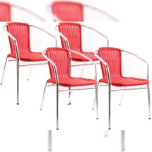 pemora Gartenstuhl 60 x 60 x 120 cm rot 4 St.