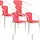 pemora Gartenstuhl 60 x 60 x 120 cm rot 4 St.