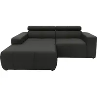 Ecksofa DOMO COLLECTION "Brandon, inkl. Kopfteilverstellung, B/T/H: 214/100/80 cm, L-Form", schwarz, B:214cm H:80cm T:175cm, Echtleder, Sofas, Ecksofa, Mit Kopfteilverstellung, auch in Leder und Cord, L-Form