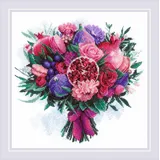 Riolis Kreuzstich Stickpackung "Fruchtiges Bouquet", Zählmuster, 25x25cm