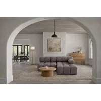 kaiser möbel Ecksofa L-Form Mini II modular, Bouclé-Stoff Abriamo, Braun, Rechts, Selia - Braun