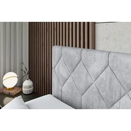 altdecor Boxspringbett CATOR KING - 160x200 - H3/H4 - Hellgrau