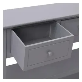vidaXL Sideboard Grau 108x30x76 cm Massivholz Paulownia