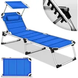 tillvex Sonnenliege 200 x 60 x 35 cm Blau