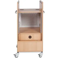 Mediencenter "Royal+", für 19" Geräte, 19" mobiles Rack mit Rollo