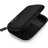 deleyCON Festplattentasche Festplatten Case HDD Case - für 2,5 Zoll Festplatten und SSD - Robust & Stoßsicher - 2 Innenfächer Netztaschen - Schwarz