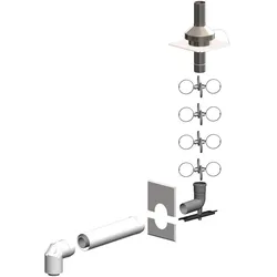 ATEC Schacht-Set PolyTwin  DN 80/125-DN 80, PP-Abgassystem/PP, weiß