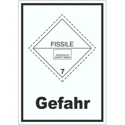 Aufkleber spaltbare Stoffe Achtung Gefahr A1 (594x841mm)