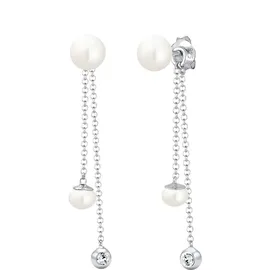 Elli Ohrringe Damen Ohrhänger Elegant mit Süßwasserperlen und Kristallen in 925 Sterling Silber