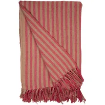 Au Maison Decke Überwurf Streifen Design 100% Baumwolle 130x180 cm Skandinavisch (Rosa/Beige)