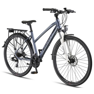 Licorne Bike Premium Touring Trekking Bike in 28 Zoll - Fahrrad für Jungen, Mädchen, Damen und Herren - 21 Gang-Schaltung - Mountainbike - Crossbike