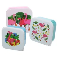 Puckator Set of 3 Lunch Boxes - Flamingo Design by