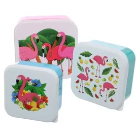 Puckator Set of 3 Lunch Boxes - Flamingo Design by