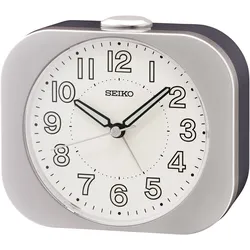 Quarzwecker SEIKO, silber (silberfarben), Wecker, Beleuchtung, Leuchtzeiger, Schlummerfunktion, Piepalarm, Geschenkidee