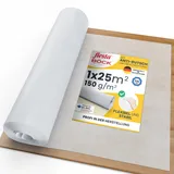 flesta® Abdeckvlies EasyTopper 1 x 25 m I Selbsthaftendes Malervlies Rolle 150 g/m2 I Abdeckvlies für Boden & Treppe I Rutschfestes Renovierungsvlies mit PE-Folie I Für Malerarbeiten