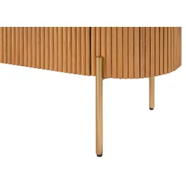 MASSIVMOEBEL24.DE Barcelona TV-Board 220x36x51 Natur Lackiert/Marmor Weiß Metall/Massivholz
