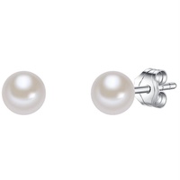Valero Pearls Damen-Ohrstecker Hochwertige Süßwasser-Zuchtperlen in ca. 4 mm Rund weiß 925 Sterling Silber - Perlenohrstecker mit echten Perlen 186110