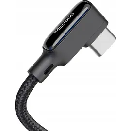 Mcdodo Klebewinkel 90 Feder Led Usb Typ-C Telefonkabel 1.8m Schwarz Ca-7310 - Schwarz